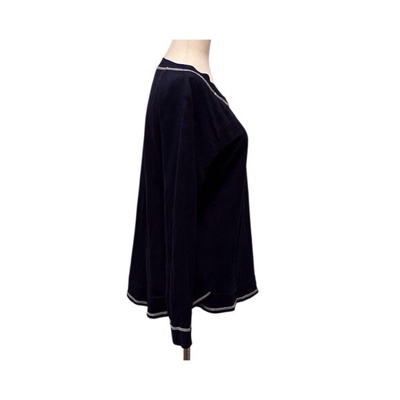 T by Talbots Womens Medium UPF 50+ Blue And White Pullover TEE SHIRT Nautical - Picture 4 of 8